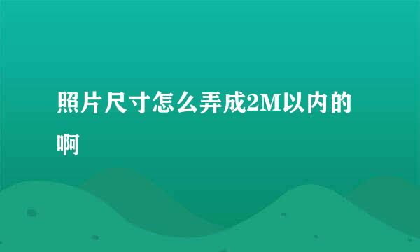 照片尺寸怎么弄成2M以内的啊