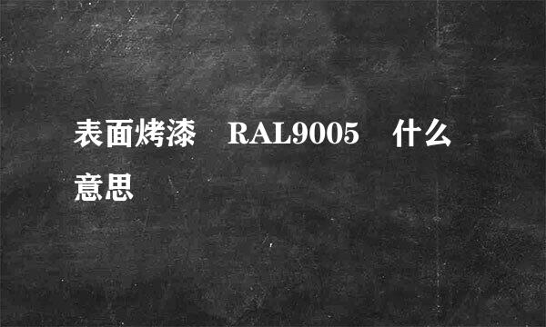 表面烤漆 RAL9005 什么意思