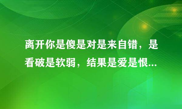 离开你是傻是对是来自错，是看破是软弱，结果是爱是恨或是什么。歌名是什么？