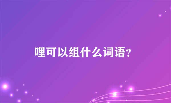 哩可以组什么词语？