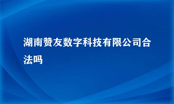 湖南赞友数字科技有限公司合法吗