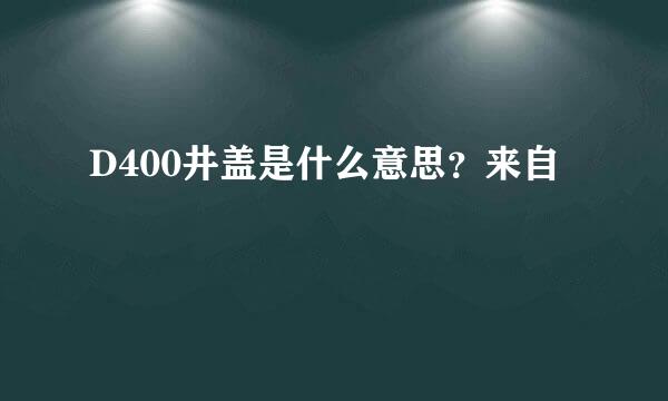 D400井盖是什么意思？来自