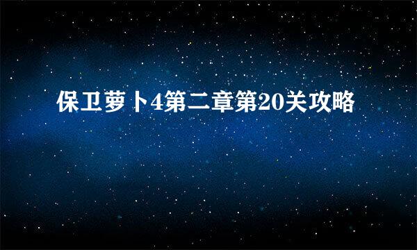 保卫萝卜4第二章第20关攻略