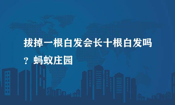 拔掉一根白发会长十根白发吗？蚂蚁庄园