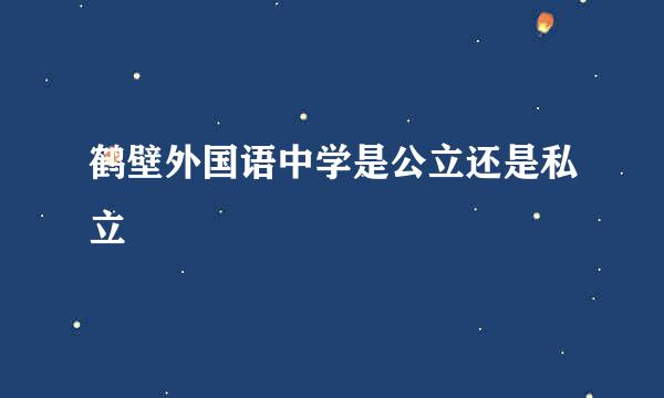 鹤壁外国语中学是公立还是私立