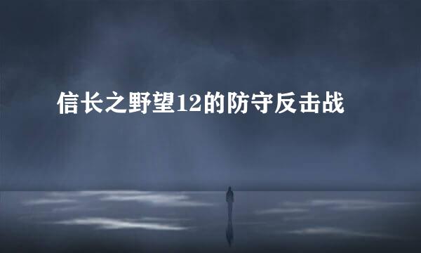 信长之野望12的防守反击战