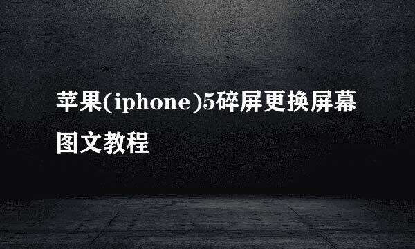 苹果(iphone)5碎屏更换屏幕图文教程