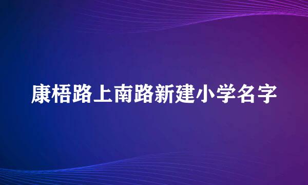 康梧路上南路新建小学名字