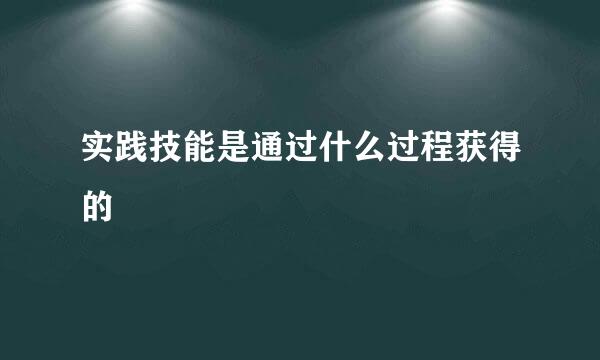 实践技能是通过什么过程获得的