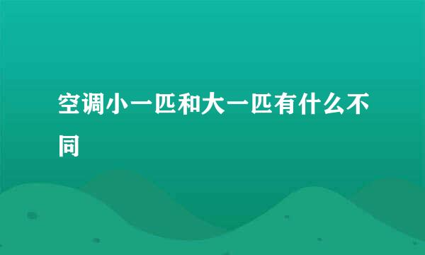 空调小一匹和大一匹有什么不同