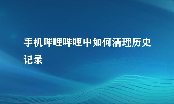 手机哔哩哔哩中如何清理历史记录