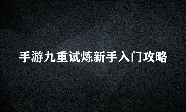 手游九重试炼新手入门攻略