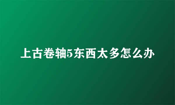 上古卷轴5东西太多怎么办