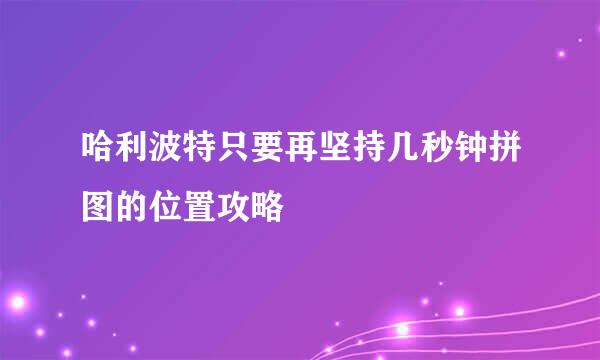 哈利波特只要再坚持几秒钟拼图的位置攻略