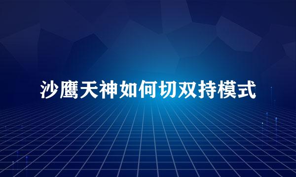 沙鹰天神如何切双持模式