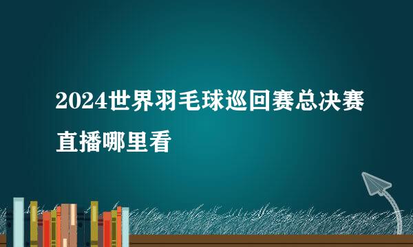 2024世界羽毛球巡回赛总决赛直播哪里看