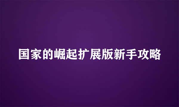 国家的崛起扩展版新手攻略