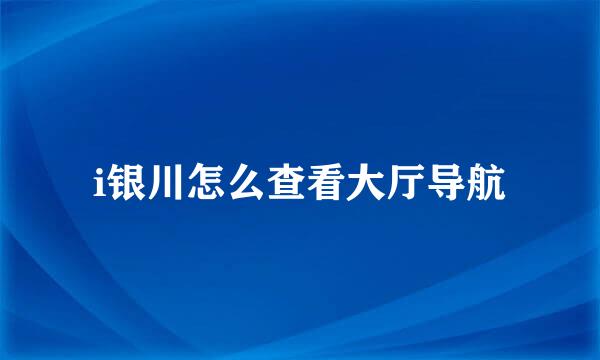 i银川怎么查看大厅导航