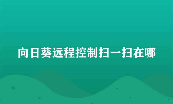 向日葵远程控制扫一扫在哪