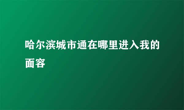 哈尔滨城市通在哪里进入我的面容