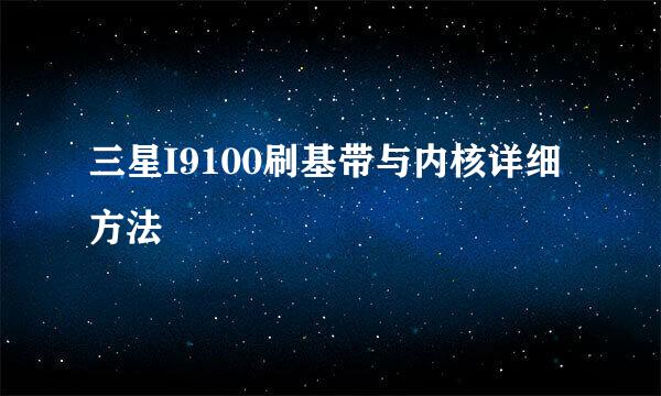 三星I9100刷基带与内核详细方法