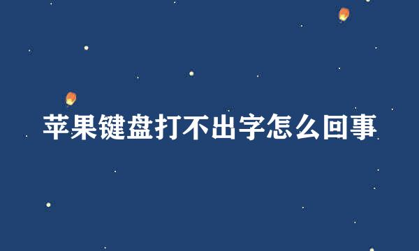 苹果键盘打不出字怎么回事