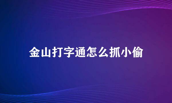 金山打字通怎么抓小偷