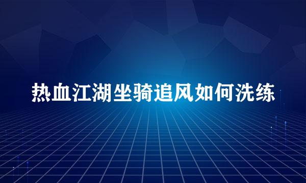 热血江湖坐骑追风如何洗练