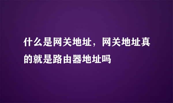 什么是网关地址，网关地址真的就是路由器地址吗