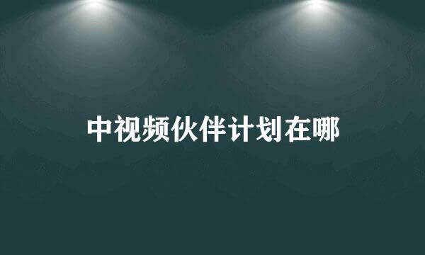 中视频伙伴计划在哪