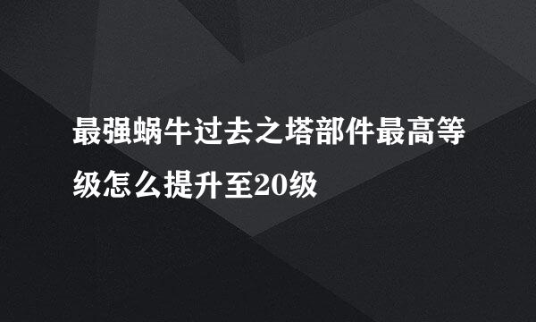 最强蜗牛过去之塔部件最高等级怎么提升至20级