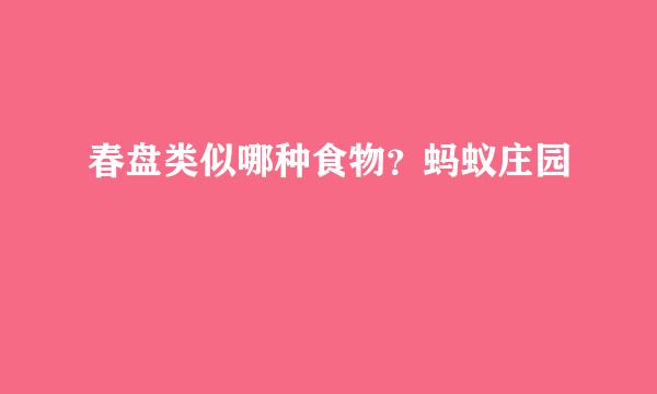 春盘类似哪种食物？蚂蚁庄园