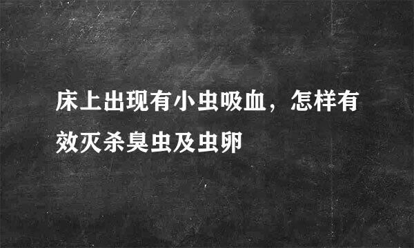 床上出现有小虫吸血，怎样有效灭杀臭虫及虫卵