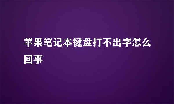 苹果笔记本键盘打不出字怎么回事