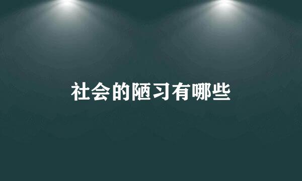 社会的陋习有哪些