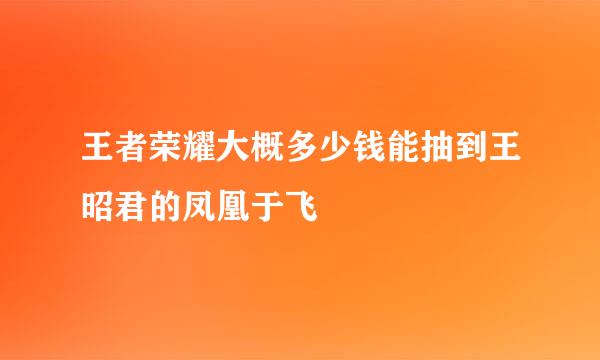 王者荣耀大概多少钱能抽到王昭君的凤凰于飞