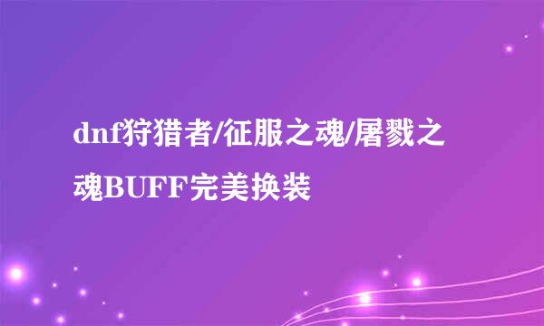 dnf狩猎者/征服之魂/屠戮之魂BUFF完美换装