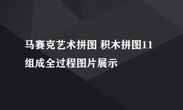 马赛克艺术拼图 积木拼图11组成全过程图片展示