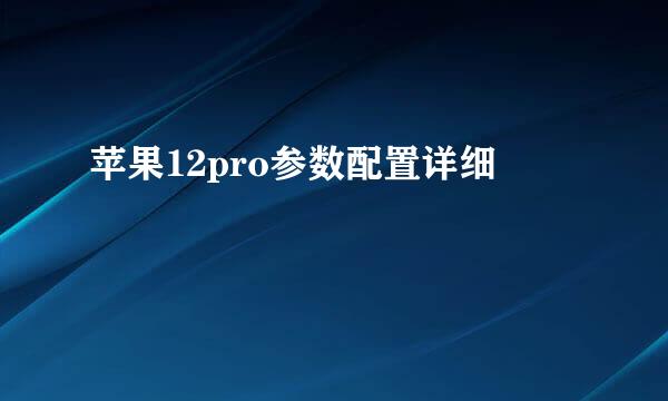 苹果12pro参数配置详细