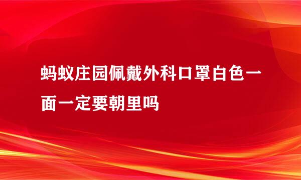 蚂蚁庄园佩戴外科口罩白色一面一定要朝里吗