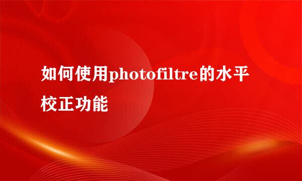 如何使用photofiltre的水平校正功能