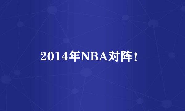 2014年NBA对阵！