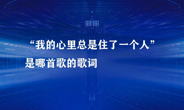 “我的心里总是住了一个人”是哪首歌的歌词