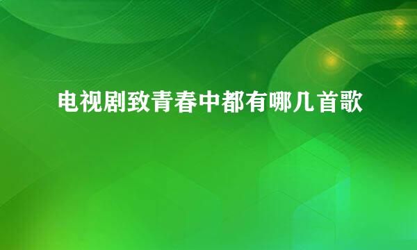 电视剧致青春中都有哪几首歌