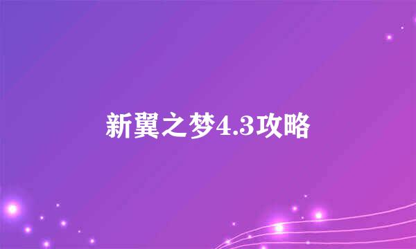 新翼之梦4.3攻略