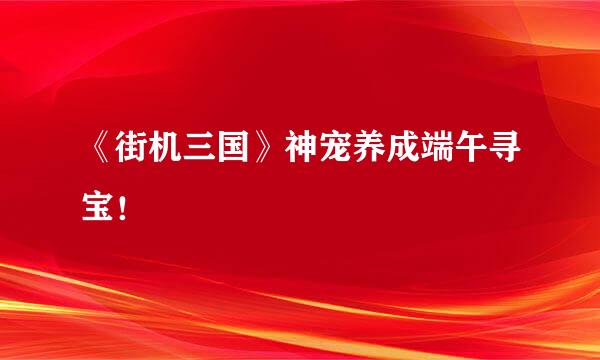 《街机三国》神宠养成端午寻宝！