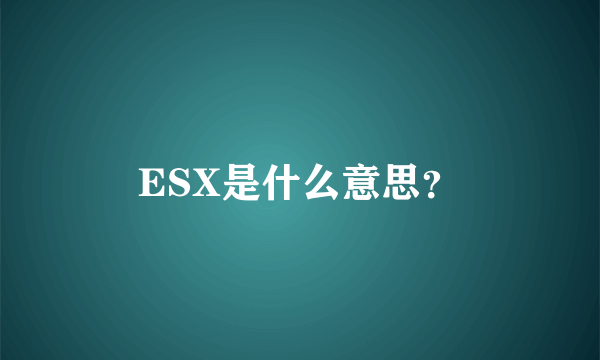 ESX是什么意思？