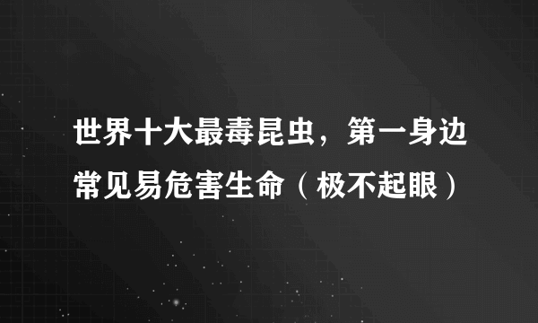 世界十大最毒昆虫，第一身边常见易危害生命（极不起眼）