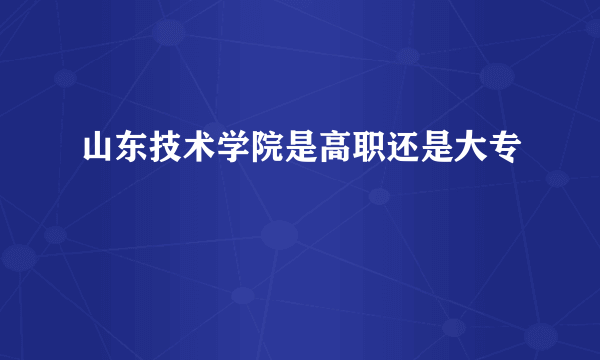 山东技术学院是高职还是大专