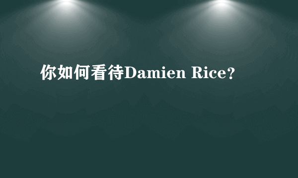 你如何看待Damien Rice？